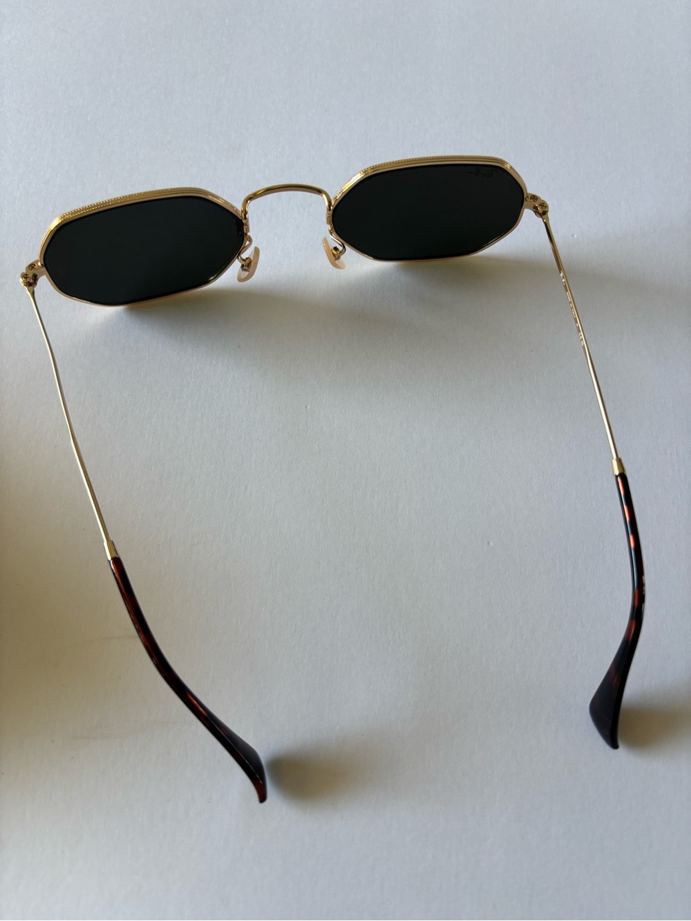 Ray-Ban Flash Octagon Classic Sunglasses Mirrored Arista Gold Frame RB3556 NWOT - Picture 8 of 12